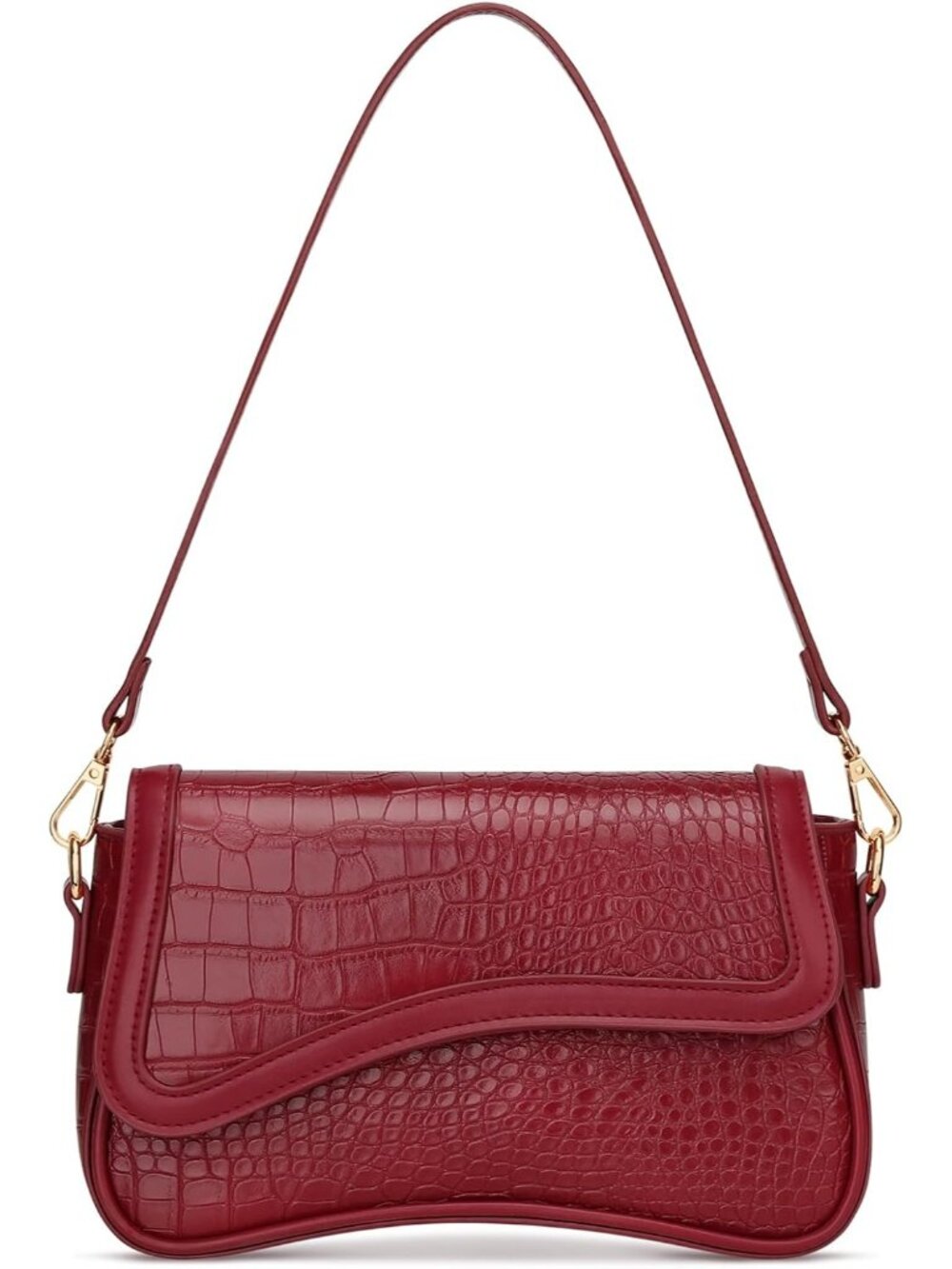 Women's Red Mini Hobo Shoulder Bag Crossbody Purse Detachable Strap